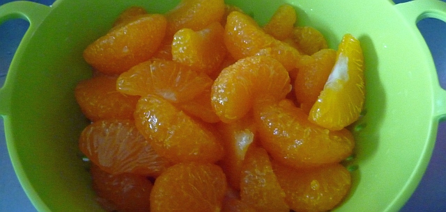 Mandarinen im Sieb