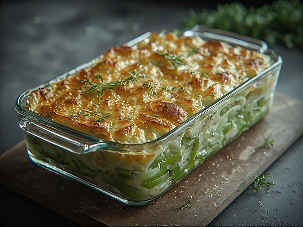 Lauchgemüse aus dem Ofen - Gratin