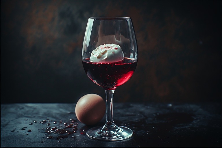 Rotwein mit Ei