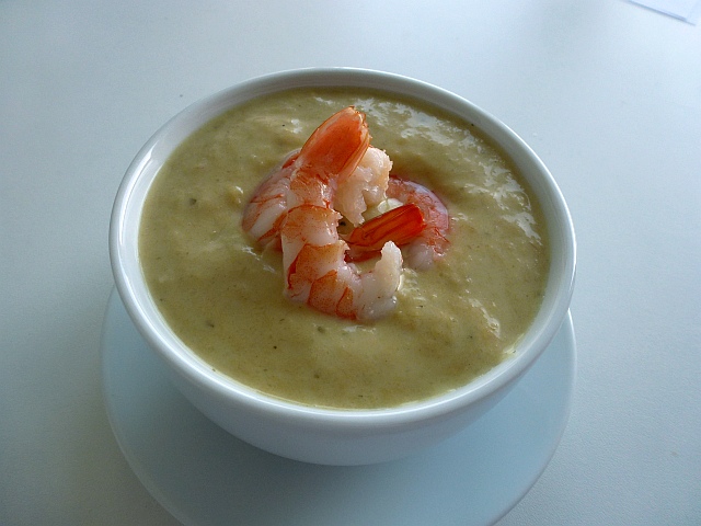 Senfsuppe mit Crevetten