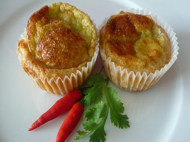 Tartelettes aux fromage, chili et coriandre