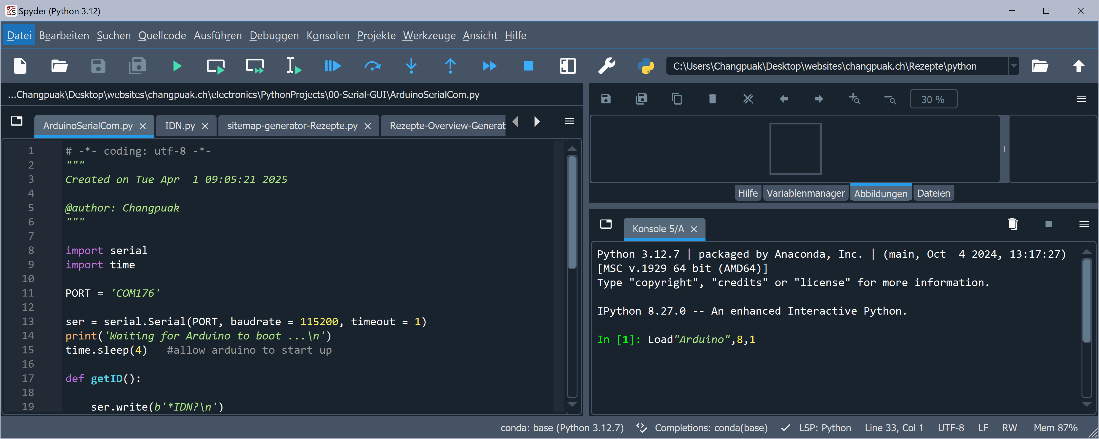 For the Python Script to 'find' something ...