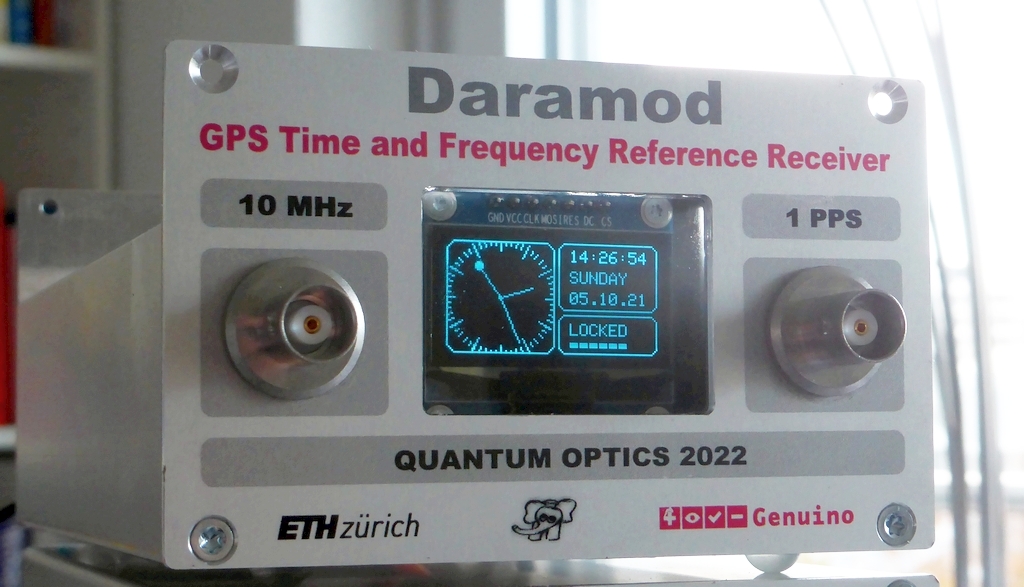 The display of the Daramod GPS Time and Frequency Reference Receiver
